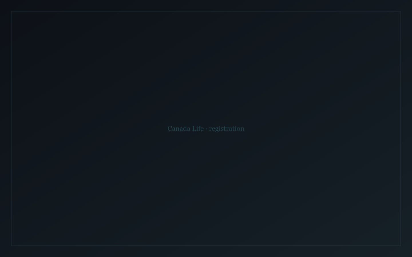 Canada Life registration screen, desktop