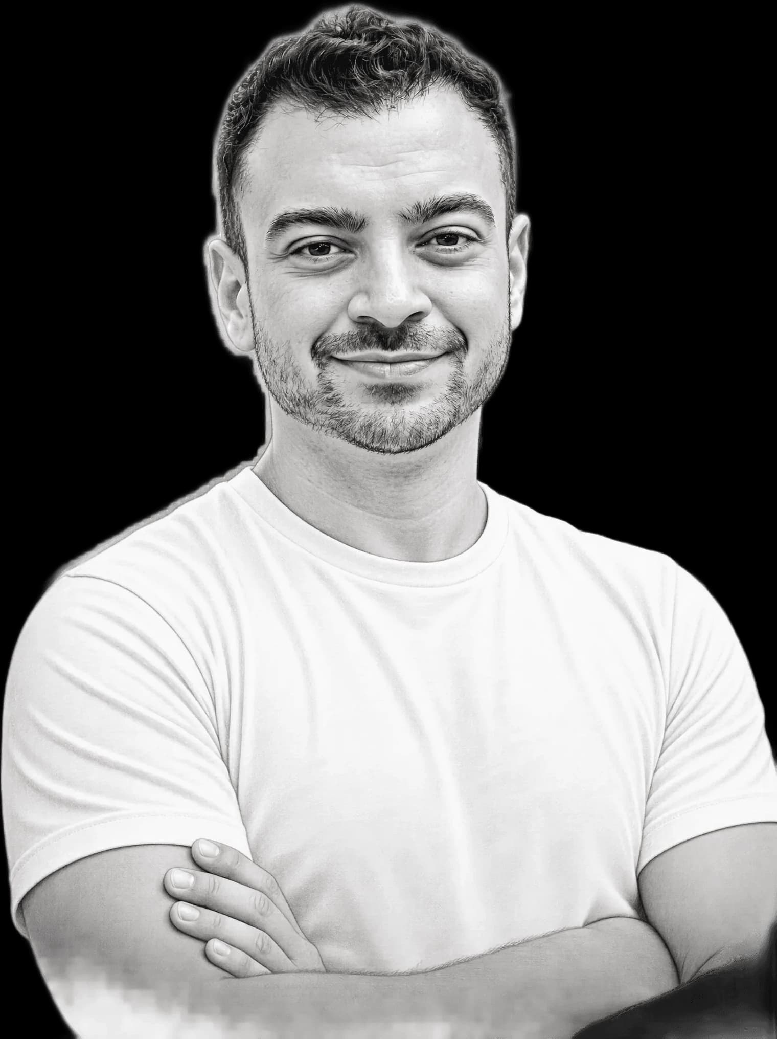 Pencil sketch portrait of Rami Omran